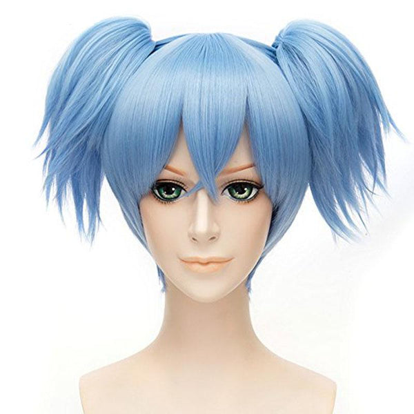 Short Straight Ponytails Blue Synthetic Cosplay Wig - AnimePond