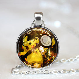 Pokemon Necklace - Pikachu in Pokeball - AnimePond