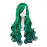 Anime Girl Long Natural Wave Green Synthetic Hair Cosplay Wig - AnimePond