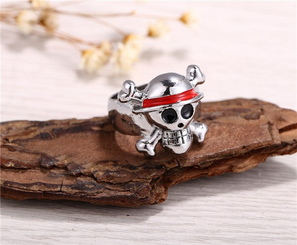 One Piece Ring - Silver Plated Skull Logo - AnimePond